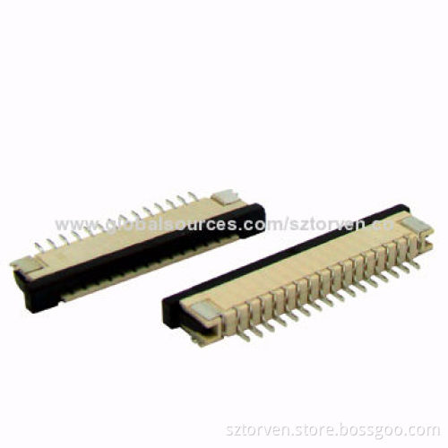 FPC 1.0mm SMT Connectors, Right Angle Type Side Entry, 500V Withstanding Voltage
